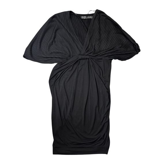 Zara Women Evening Collection‎ Small Black Mini Dress Y2K Kimono Short Sleeve - Picture 13 of 16